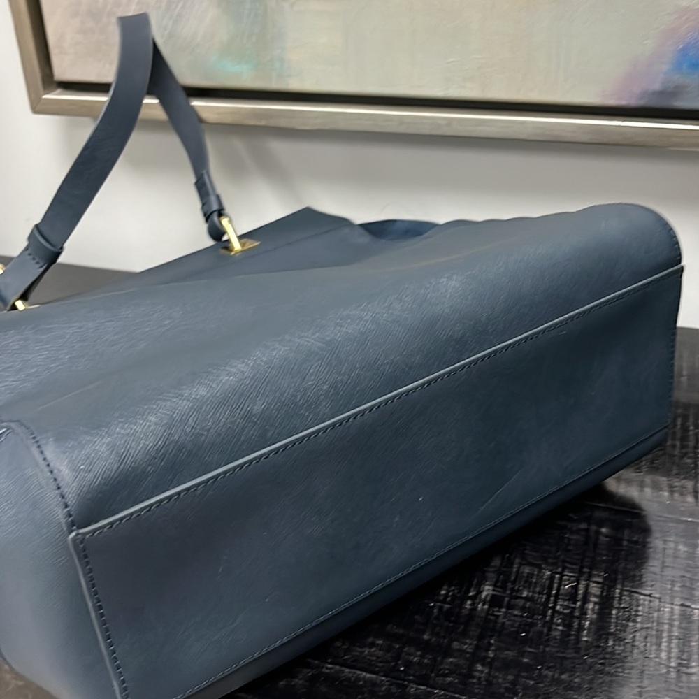 Blue suede and leather Via Spiga bag - Picture 5 of 6